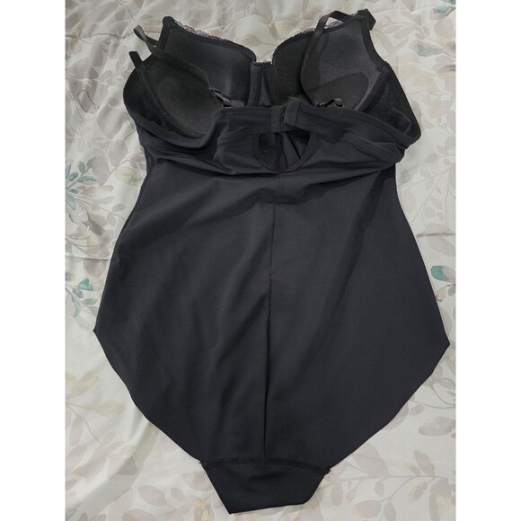 Native Intimates size 38C Body Briefing Sliming Bodysuit Snap Closure Black - Picture 6 of 6